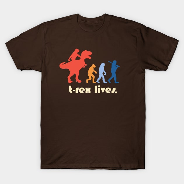 T Rex Lives T-Shirt by Etopix